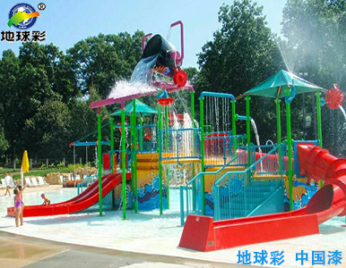 兒童戲水滑梯汽車漆噴涂