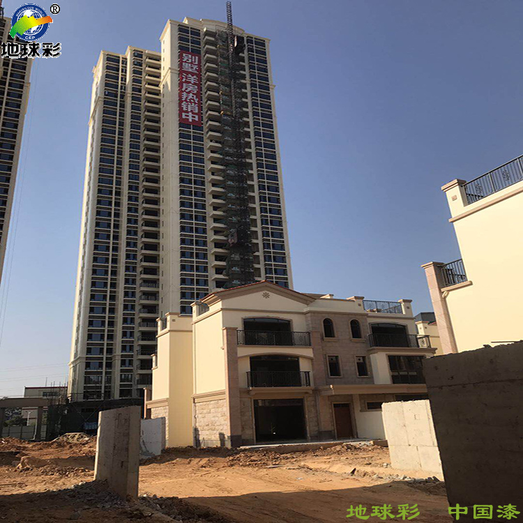 深圳坪山酒店選用地球彩真石漆噴涂立柱